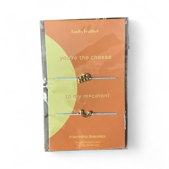 Lucky Feather Friendship Bracelets “You’re the Cheese to My Macaroni” Adjustable - Picture 1 of 7